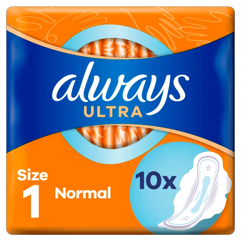 Always Ultra Normal (1-es méret) Szárnyas Egészségügyi Betét, 10 Db