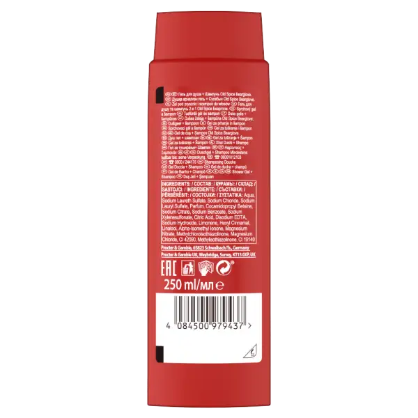Old Spice Bearglove Tusfürdő És Sampon Férfiaknak 250ml, 3az1-ben termékhez kapcsolódó kép