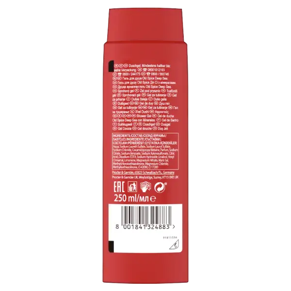 Old Spice Deep Sea Tusfürdő És Sampon Férfiaknak 250ml, 3az1-ben, Hosszan Tartó Frissesség termékhez kapcsolódó kép