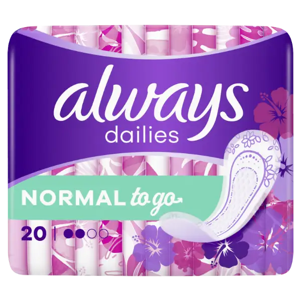 Always Dailies Normal To Go  Tisztasági Betét, 20 db termékhez kapcsolódó kép