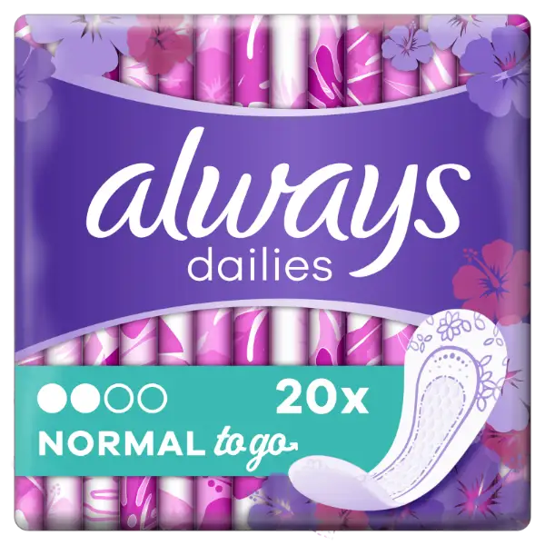 Always Dailies Normal To Go  Tisztasági Betét, 20 db termékhez kapcsolódó kép