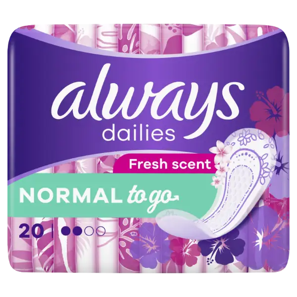 Always Dailies Normal To Go Fresh Tisztasági Betét, 20 db termékhez kapcsolódó kép