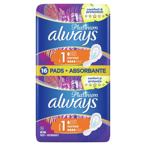 Always Platinum Normal (1-es méret) Szárnyas Egészségügyi Betét, 16 db termékhez kapcsolódó kép