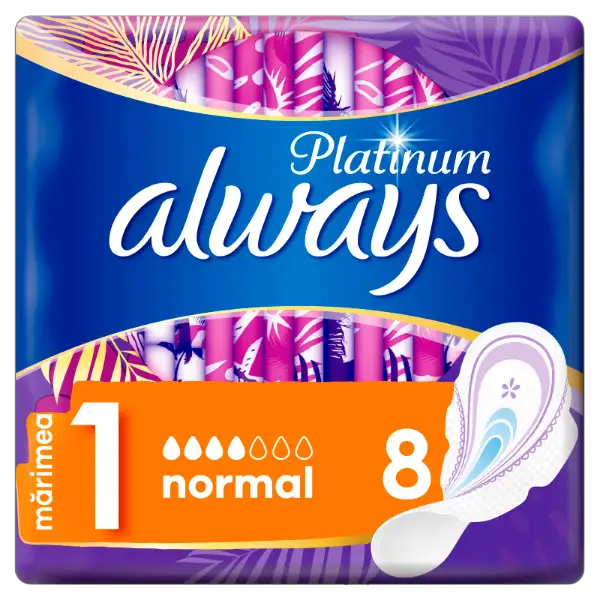 Always Platinum Normal (1-es méret) Szárnyas Egészségügyi Betét, 8 db termékhez kapcsolódó kép