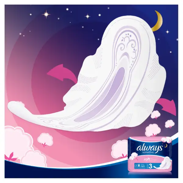 Always Ultra Sensitive Night (3-as Méret) Egészségügyi Betét, 14 db termékhez kapcsolódó kép