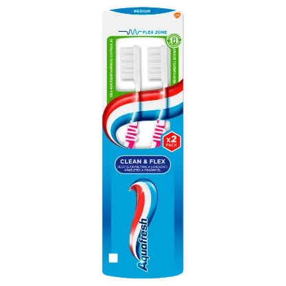 Aquafresh Clean & Flex Medium fogkefe 2 db termékhez kapcsolódó kép
