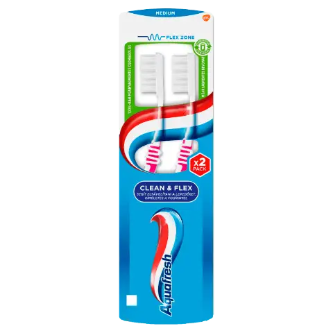 Aquafresh Clean & Flex Medium fogkefe 2 db termékhez kapcsolódó kép
