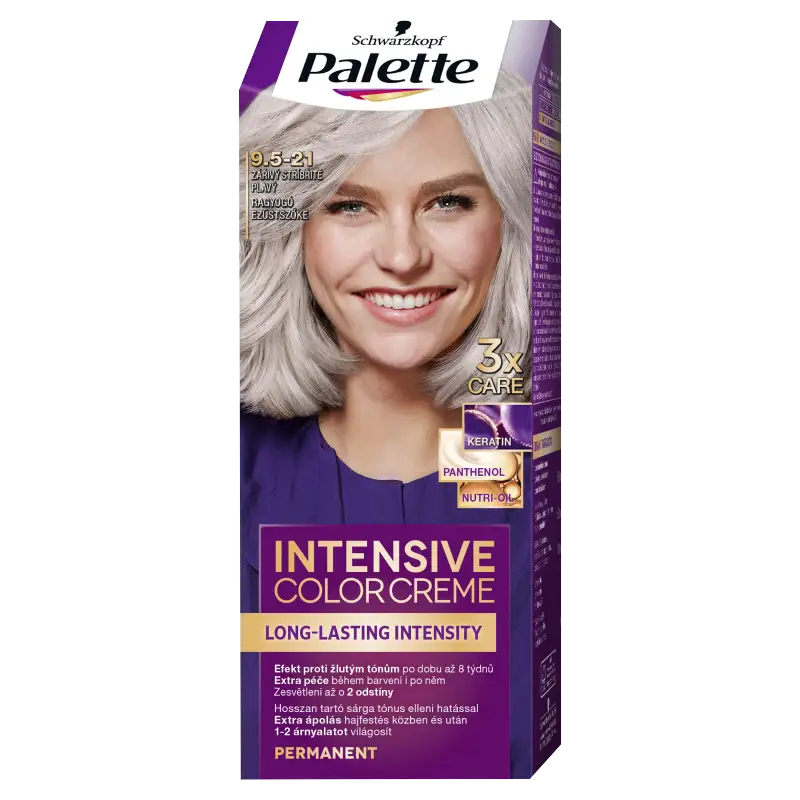 Palette Intensive Color Creme tartós hajfesték 9,5-21 ragyogó ezüstszőke