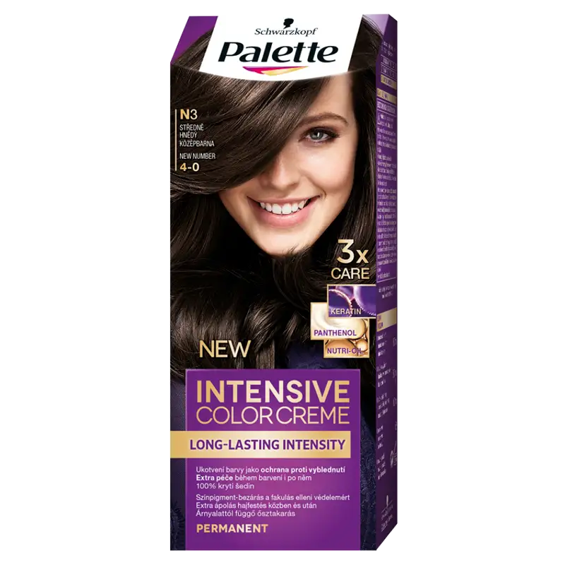 Palette Intensive Color Creme tartós hajfesték 4-0 középbarna