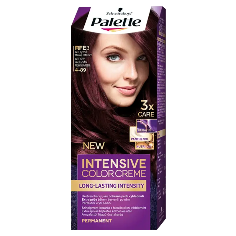 Palette Intensive Color Creme tartós hajfesték 4-89 Intenzív padlizsán