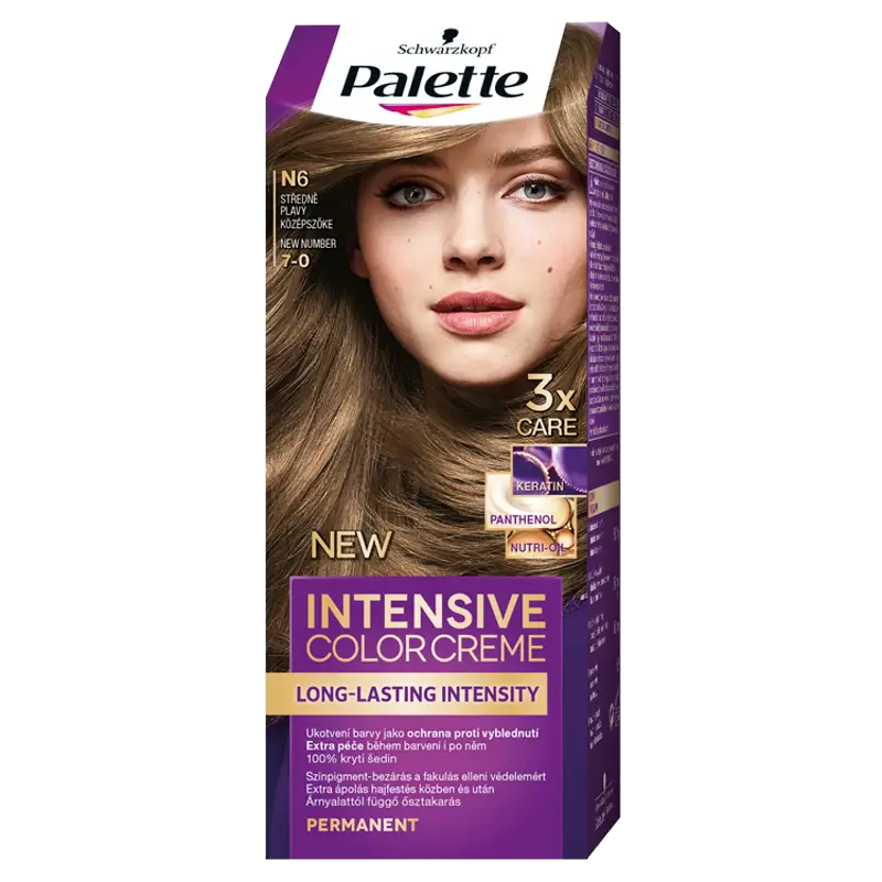 Palette Intensive Color Creme tartós hajfesték 7-0 középszőke