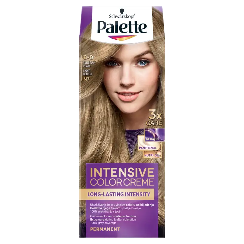 Palette Intensive Color Creme tartós hajfesték 8-0 Világosszőke