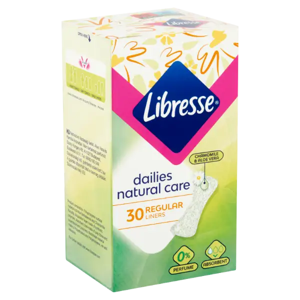 Libresse Dailies Natural Care Regular tisztasági betét, aloe vera és kamilla kivonattal 30 db termékhez kapcsolódó kép