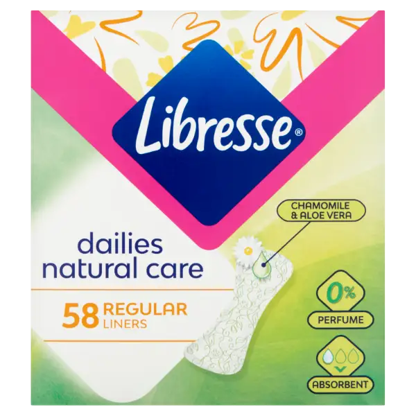 Libresse Dailies Natural Care Regular tisztasági betét aloe vera és kamilla kivonattal 58 db termékhez kapcsolódó kép