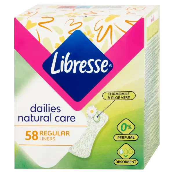 Libresse Dailies Natural Care Regular tisztasági betét aloe vera és kamilla kivonattal 58 db termékhez kapcsolódó kép