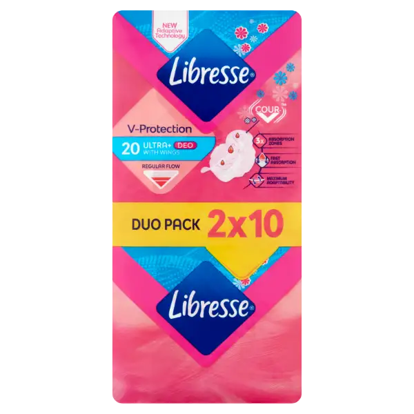 Libresse Ultra+ Deo enyhén illatosított egészségügyi betét 20 db termékhez kapcsolódó kép