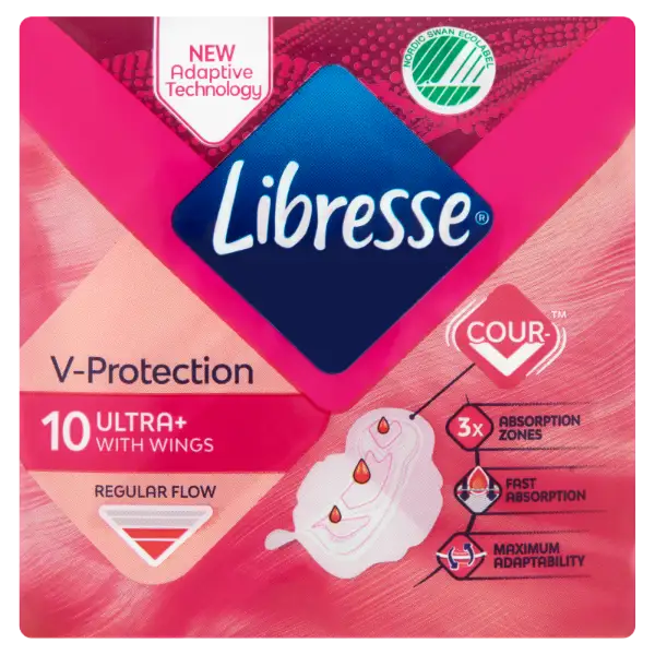 Libresse Ultra+ V-Protection egészségügyi betét 10 db termékhez kapcsolódó kép