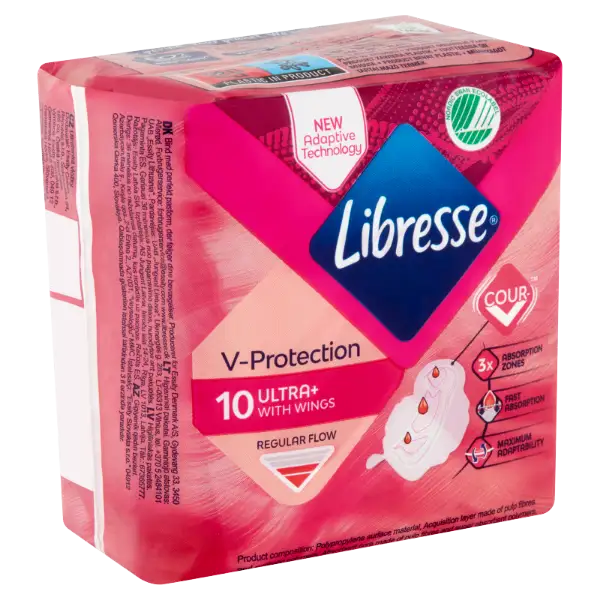 Libresse Ultra+ V-Protection egészségügyi betét 10 db termékhez kapcsolódó kép