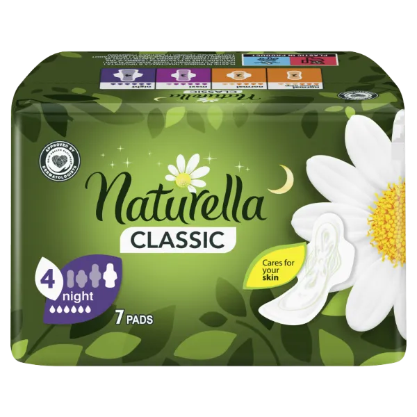 Naturella Classic Night Camomile Egészségügyi Betét szárnyas betét x7 termékhez kapcsolódó kép