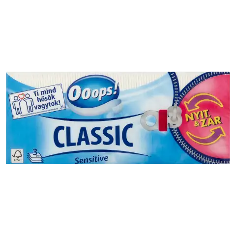 Ooops! Classic Sensitive papírzsepkendő 90 db termékhez kapcsolódó kép
