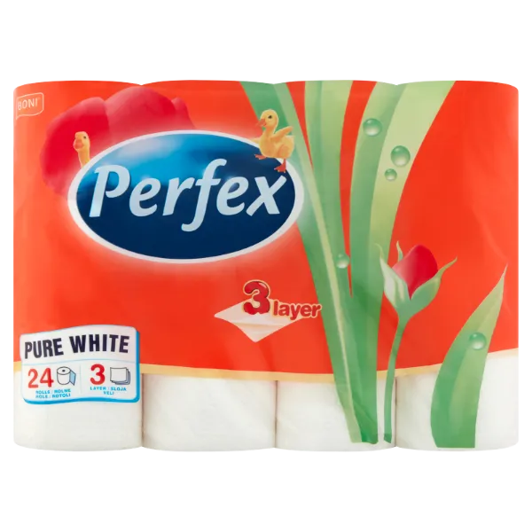 Perfex Pure White toalettpapír 3 rétegű 24 tekercs termékhez kapcsolódó kép