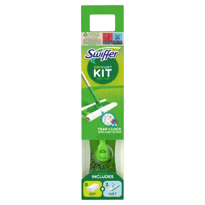 Swiffer Sweeper Kezdőkészet: 1 db Felmosó, 8 db Száraz És 3 db Nedves Felmosókendő Utántöltő termékhez kapcsolódó kép