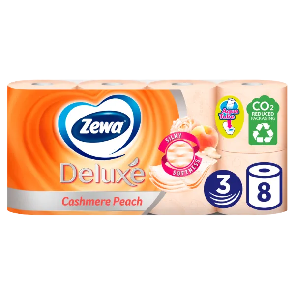 Zewa Deluxe Cashmere Peach toalettpapír 3 rétegű 8 tekercs termékhez kapcsolódó kép