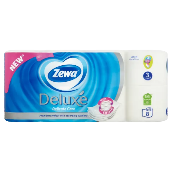 Zewa Deluxe Delicate Care 3 rétegű toalettpapír 8 tekercs termékhez kapcsolódó kép