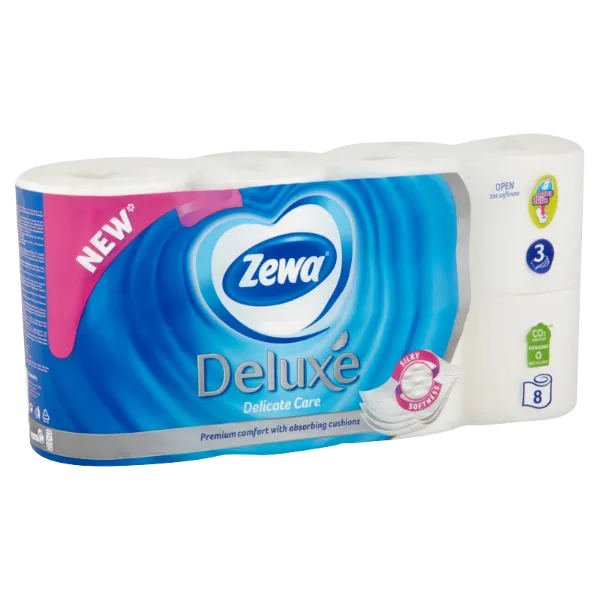 Zewa Deluxe Delicate Care 3 rétegű toalettpapír 8 tekercs termékhez kapcsolódó kép
