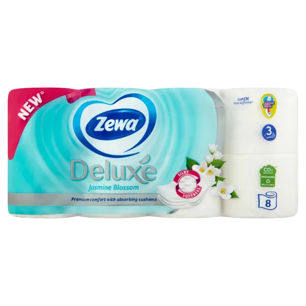 Zewa Deluxe Jasmine Blossom toalettpapír 3 rétegű 8 tekercs termékhez kapcsolódó kép