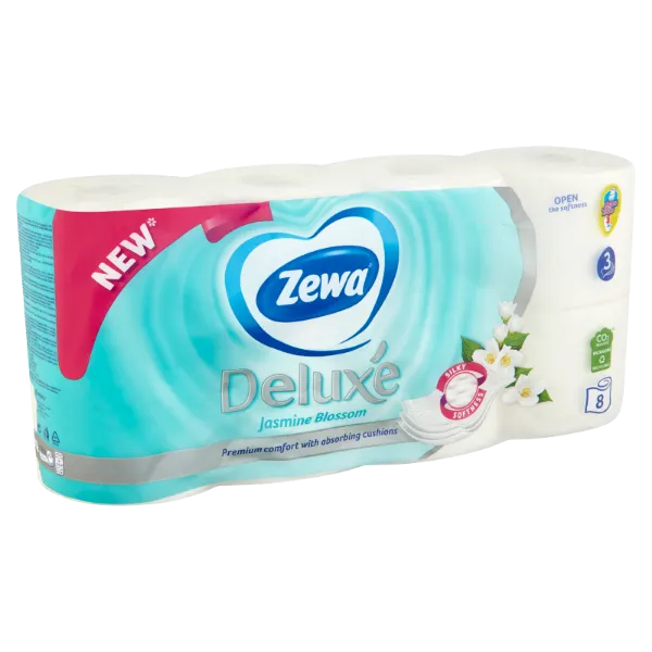 Zewa Deluxe Jasmine Blossom toalettpapír 3 rétegű 8 tekercs termékhez kapcsolódó kép