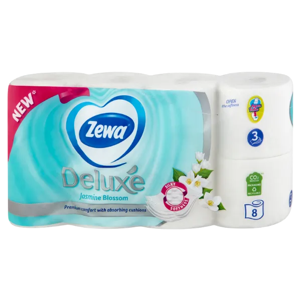 Zewa Deluxe Jasmine Blossom toalettpapír 3 rétegű 8 tekercs termékhez kapcsolódó kép