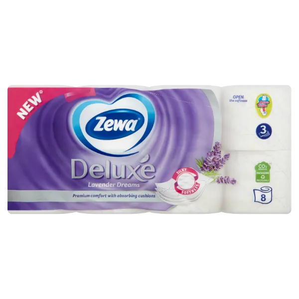 Zewa Deluxe Lavender Dreams toalettpapír 3 rétegű 8 tekercs termékhez kapcsolódó kép
