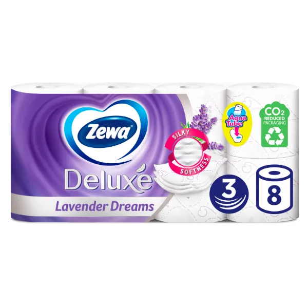 Zewa Deluxe Lavender Dreams toalettpapír 3 rétegű 8 tekercs termékhez kapcsolódó kép