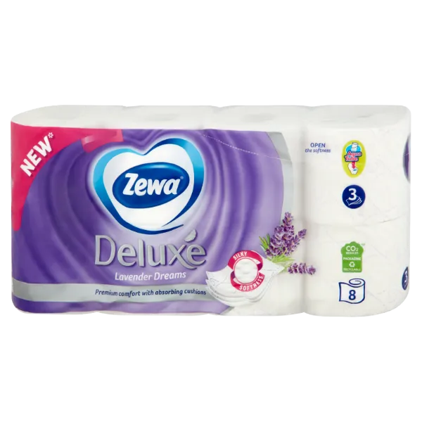 Zewa Deluxe Lavender Dreams toalettpapír 3 rétegű 8 tekercs termékhez kapcsolódó kép
