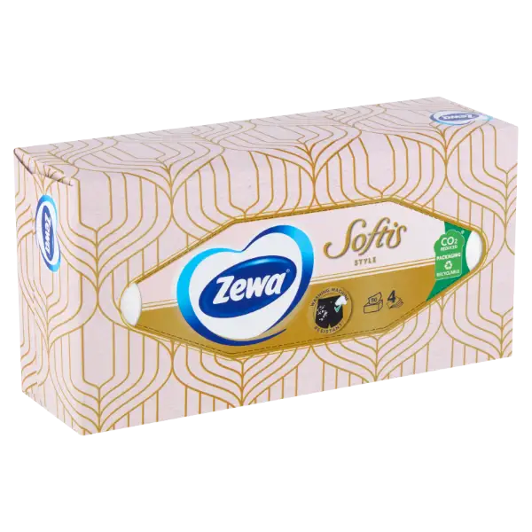 Zewa Softis Style illatmentes dobozos papír zsebkendő 4 rétegű 80 db termékhez kapcsolódó kép