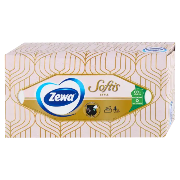 Zewa Softis Style illatmentes dobozos papír zsebkendő 4 rétegű 80 db termékhez kapcsolódó kép