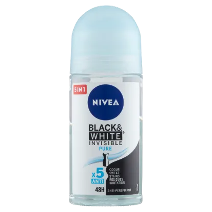 NIVEA Black & White Invisible Pure golyós dezodor 50 ml termékhez kapcsolódó kép