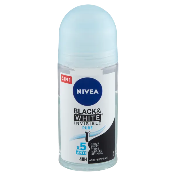 NIVEA Black & White Invisible Pure golyós dezodor 50 ml termékhez kapcsolódó kép