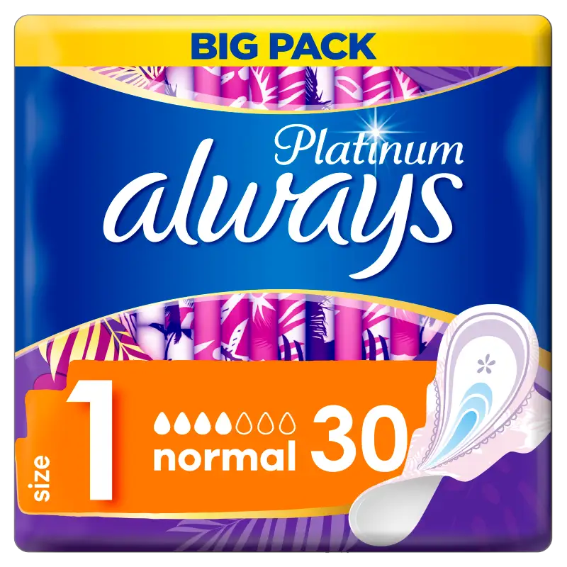 Always Platinum Normal Szárnyas Egészségügyi Betét, 30 db