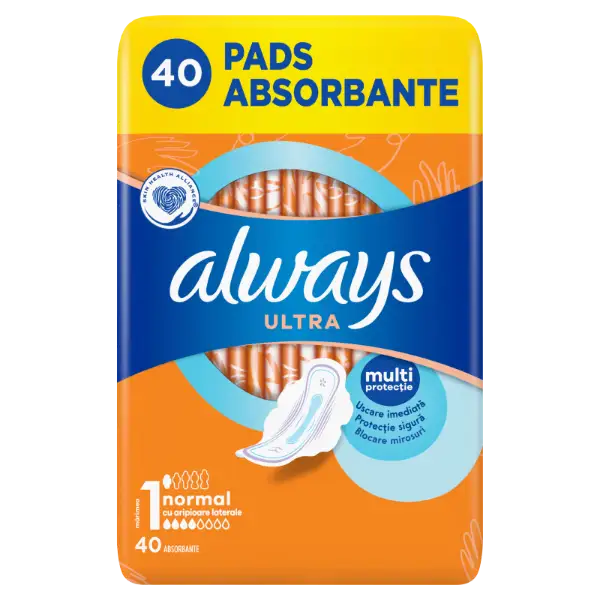 Always Ultra Normal (1-es méret) Szárnyas Egészségügyi Betét, 40 Db termékhez kapcsolódó kép