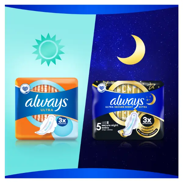 Always Ultra Normal (1-es méret) Szárnyas Egészségügyi Betét, 40 Db termékhez kapcsolódó kép