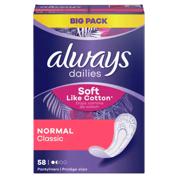 Always Dailies Normal Classic Soft Like Cotton  Tisztasági Betét, 58 db termékhez kapcsolódó kép