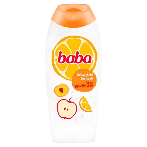 Baba kényeztető tusfürdő tej és gyümölcs 400 ml termékhez kapcsolódó kép