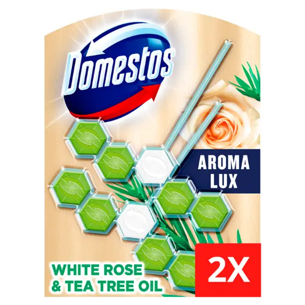DOMESTOS Aroma Lux White Rose & Tea Tree Oil WC frissítő blokk 2 x 55 g  termékhez kapcsolódó kép