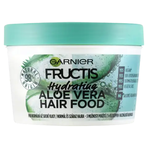 Garnier Fructis Hair Food Aloe Vera hajpakolás normál és száraz hajra 390 ml termékhez kapcsolódó kép