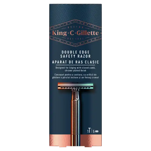King C. Gillette Kétélű Férfi Biztonsági Borotva – 5 db Penge termékhez kapcsolódó kép