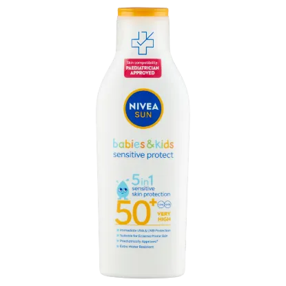 NIVEA SUN Babies & Kids Sensitive Protect gyermek naptej FF50+ 200 ml termékhez kapcsolódó kép