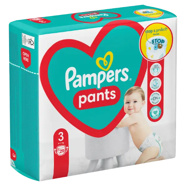 Pampers Pants Bugyipelenka, Méret: 3, 29 db pelenka, 6kg-11kg termékhez kapcsolódó kép