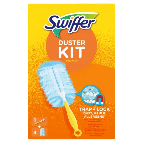 Swiffer Trap & Lock Portalanító Készlet (1 db Nyél + 4 db Utántöltő) termékhez kapcsolódó kép